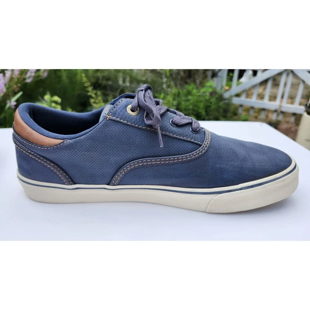 Levis Shoes Mens Size 10 Navy Brown Perforated Low Top Casual Sneakers Comfort